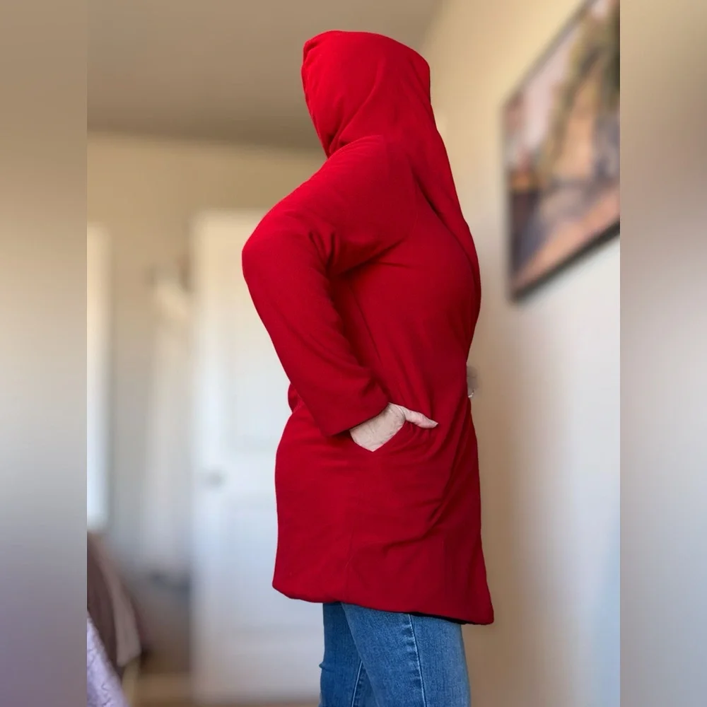 Cuddl Duds Black and Red Women's Reversible open cardigan - Picture 8 of 15